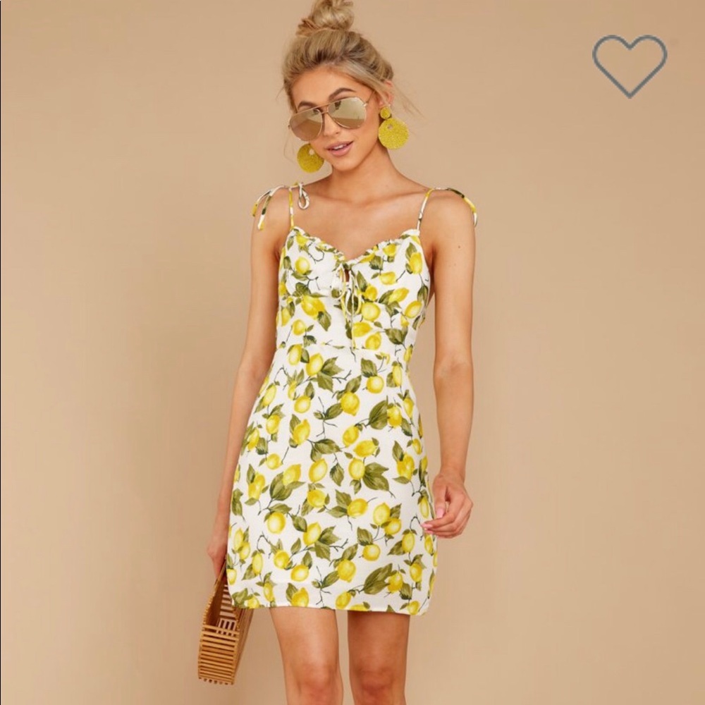Lemon print dress from red dress boutique!